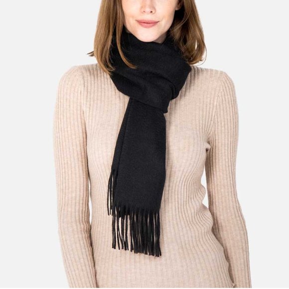 Large Soft Solid Shawl Wrap Scarf Black - Picture 2 of 5